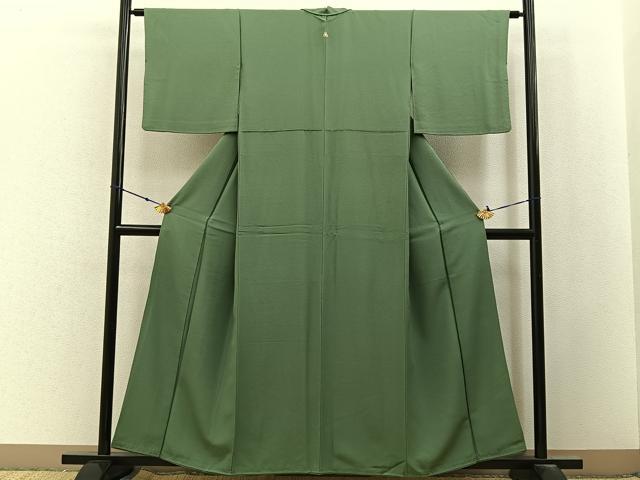 平和屋着物●上質な色無地　柳染色　正絹　逸品　BAAX6791hj