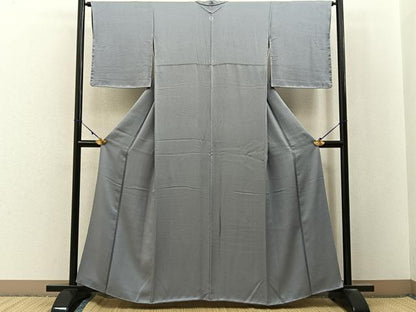 平和屋着物●上質な色無地　暁鼠色　正絹　逸品　BAAX6794hj