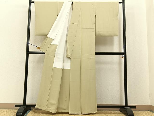 平和屋着物●上質な色無地　蒸栗色　正絹　逸品　未使用　BAAX6795hj