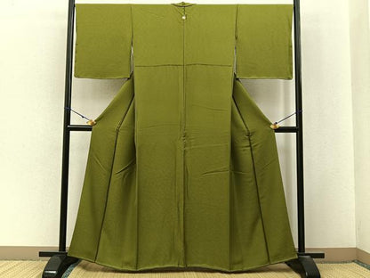 平和屋着物●染色作家　斉藤三才監修　色無地　梅幸茶色　正絹　逸品　未使用　BAAX6797hj