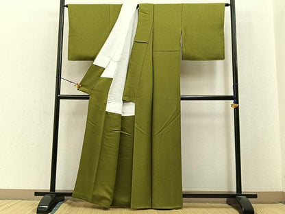 平和屋着物●染色作家　斉藤三才監修　色無地　梅幸茶色　正絹　逸品　未使用　BAAX6797hj
