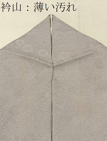 平和屋着物■上質な色無地　菊地紋　白藤色　正絹　逸品　BAAX6798hj