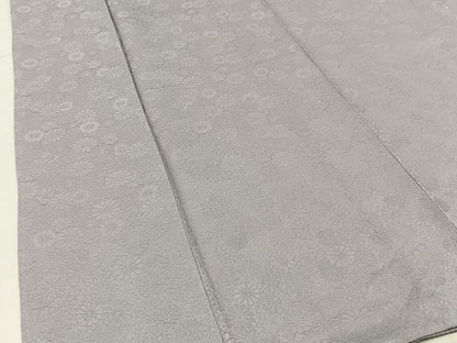 平和屋着物■上質な色無地　菊地紋　白藤色　正絹　逸品　BAAX6798hj