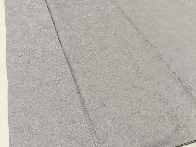 平和屋着物■上質な色無地　菊地紋　白藤色　正絹　逸品　BAAX6798hj