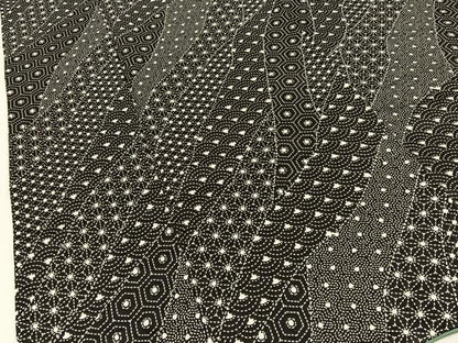 平和屋着物■上質な小紋　有職文様　黒地　正絹　逸品　BAAX6799hj