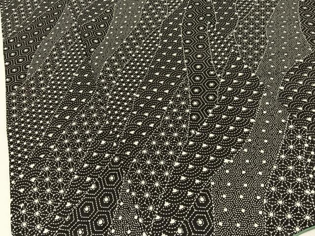 平和屋着物■上質な小紋　有職文様　黒地　正絹　逸品　BAAX6799hj
