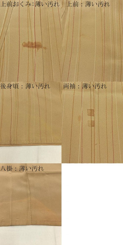 平和屋着物■上質な小紋　箔散らし　縞　正絹　逸品　BAAX6804hj
