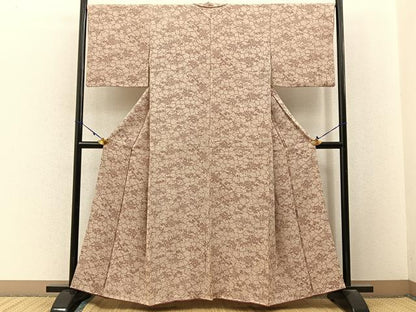 平和屋着物■上質な小紋　型染め　風景花文　正絹　逸品　BAAX6806hj