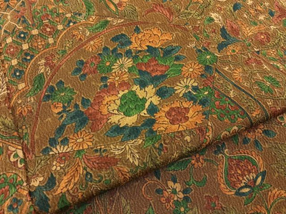 平和屋着物■上質な小紋　更紗花文　正絹　逸品　BAAX6809hj