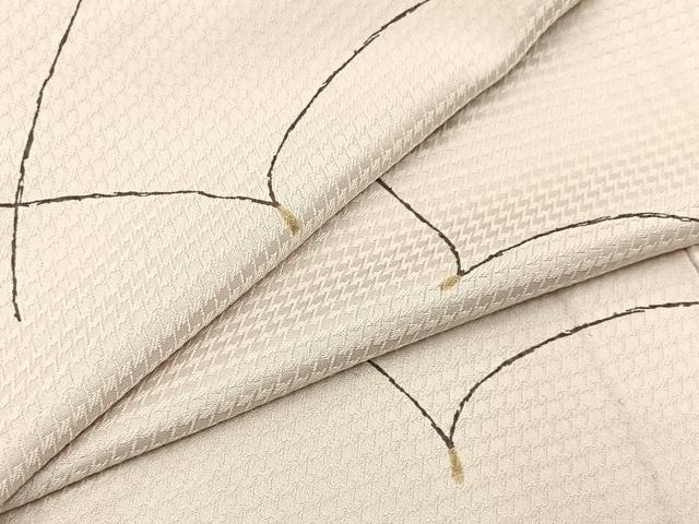 平和屋着物▽上質な小紋　単衣　抽象文様　正絹　逸品　BAAX6814hj