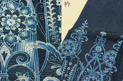 平和屋着物▽訪問着　単衣　花織　洋花文　正絹　逸品　BAAX6815hj