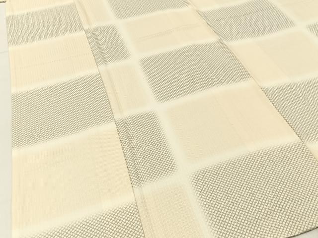 平和屋着物▽上質な小紋　単衣　横段文　正絹　逸品　BAAX6816hj
