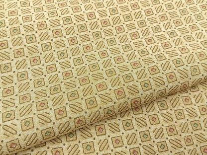 平和屋着物▽上質な小紋　単衣　幾何学文様　正絹　逸品　BAAX6817hj