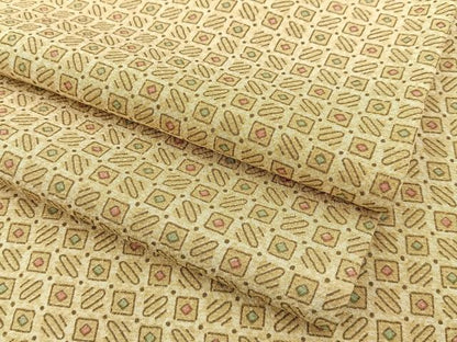 平和屋着物▽上質な小紋　単衣　幾何学文様　正絹　逸品　BAAX6817hj