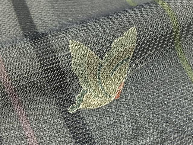 平和屋着物＊夏物　小紋　絽　舞蝶文　洗える着物　BAAX6821hj