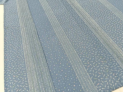平和屋着物＊夏物　小紋　絽　吹き寄せ間道　洗える着物　BAAX6823hj