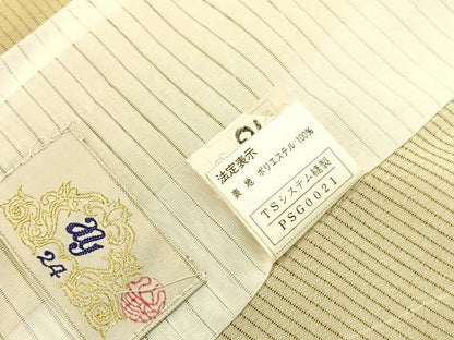 平和屋着物＊夏物　小紋　絽縮緬　草花文　洗える着物　未使用　BAAX6824hj