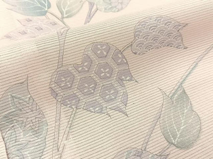 平和屋着物＊夏物　小紋　絽　蔦の葉有職文　洗える着物　BAAX6825hj