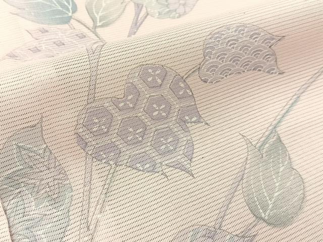 平和屋着物＊夏物　小紋　絽　蔦の葉有職文　洗える着物　BAAX6825hj