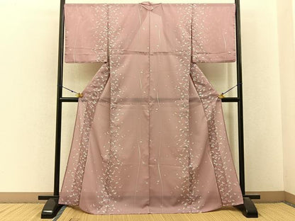 平和屋着物＊夏物　小紋　絽　笹　洗える着物　BAAX6826hj