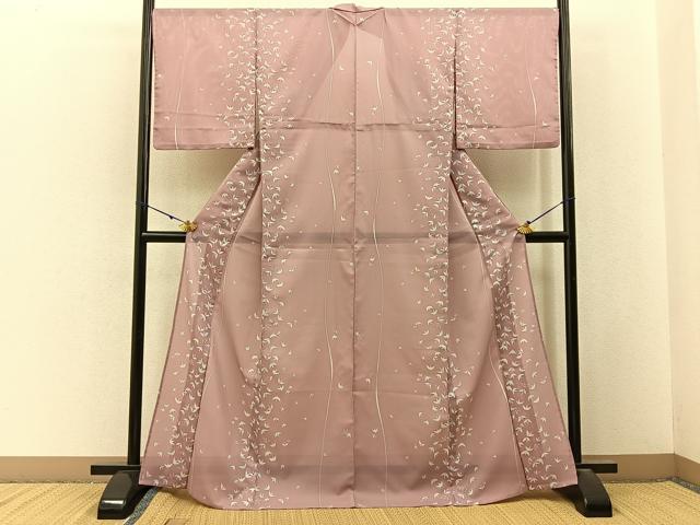 平和屋着物＊夏物　小紋　絽　笹　洗える着物　BAAX6826hj