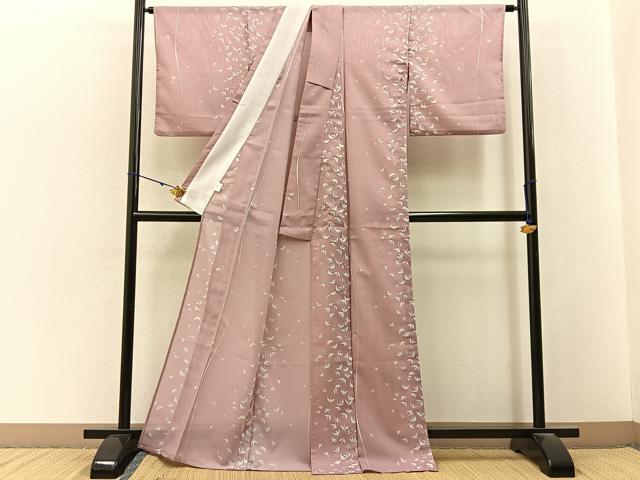 平和屋着物＊夏物　小紋　絽　笹　洗える着物　BAAX6826hj