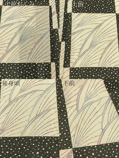 平和屋着物＊夏物　小紋　絽　市松薄文　洗える着物　BAAX6827hj