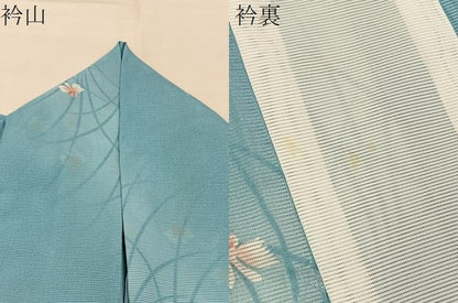 平和屋着物＊夏物　小紋　絽　杜若　暈し染め　洗える着物　BAAX6829hj