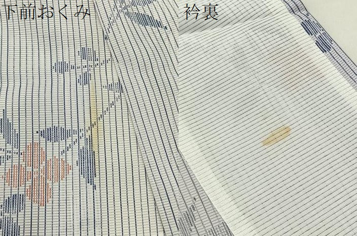 平和屋着物＊夏物　小紋　絽　草花間道　洗える着物　BAAX6832hj