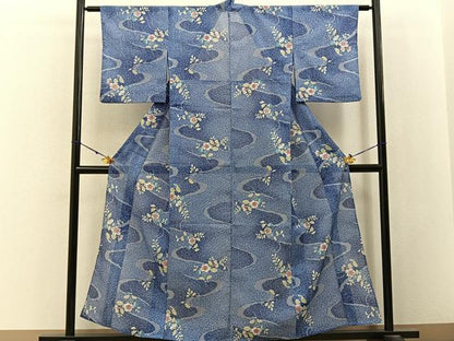 平和屋着物＊夏物　小紋　絽　辻が花　たたき染め　洗える着物　BAAX6833hj