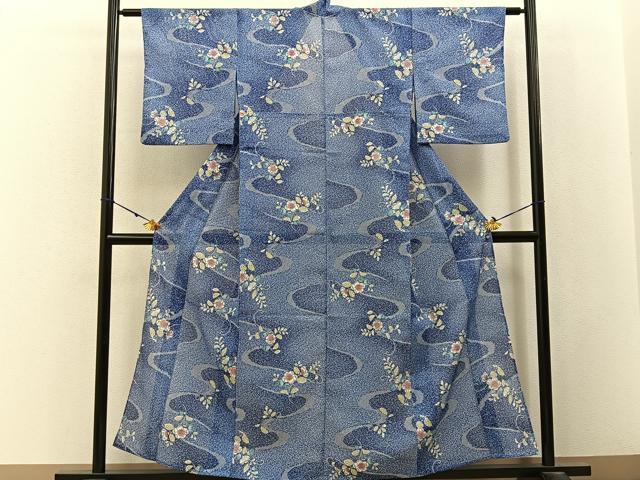 平和屋着物＊夏物　小紋　絽　辻が花　たたき染め　洗える着物　BAAX6833hj