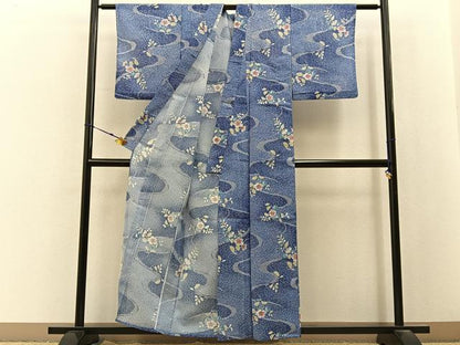 平和屋着物＊夏物　小紋　絽　辻が花　たたき染め　洗える着物　BAAX6833hj