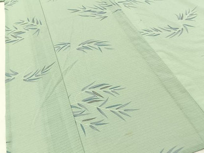 平和屋着物＊夏物　小紋　絽縮緬　枝垂れ柳　洗える着物　BAAX6839hj
