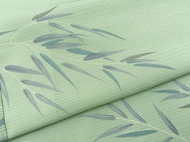 平和屋着物＊夏物　小紋　絽縮緬　枝垂れ柳　洗える着物　BAAX6839hj