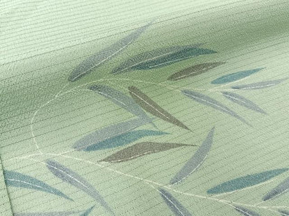 平和屋着物＊夏物　小紋　絽縮緬　枝垂れ柳　洗える着物　BAAX6839hj