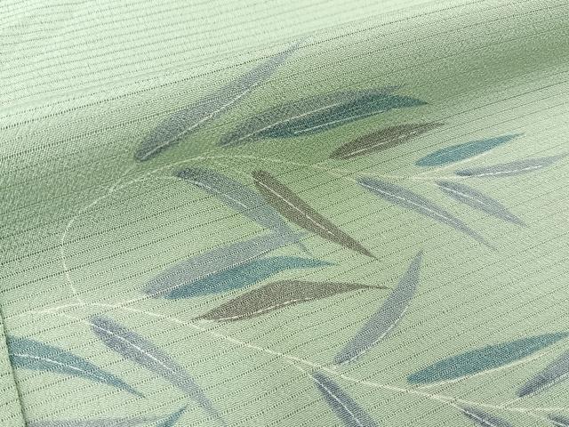 平和屋着物＊夏物　小紋　絽縮緬　枝垂れ柳　洗える着物　BAAX6839hj