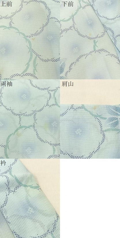 平和屋着物＊夏物　小紋　紗　万寿菊　洗える着物　BAAX6840hj