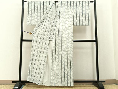 平和屋着物＊夏物　小紋　絽縮緬　蜻蛉　洗える着物　BAAX6841hj