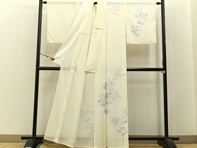 平和屋着物＊夏物　訪問着　絽　紫陽花　暈し染め　洗える着物　BAAX6843hj