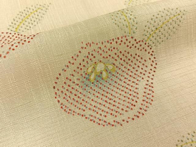 平和屋着物＊夏物　小紋　紗　椿　洗える着物　BAAX6848hj