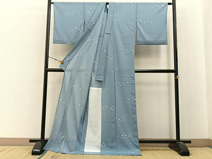 平和屋着物＊夏物　小紋　絽　源氏香　ロング丈　洗える着物　BAAX6850hj