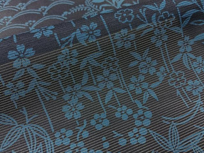 平和屋着物＊夏物　小紋　絽　草花文　洗える着物　未使用　BAAX6853hj