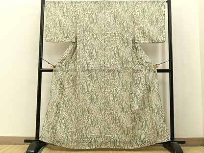 平和屋着物＊夏物　小紋　絽　抽象文様　洗える着物　BAAX6856hj