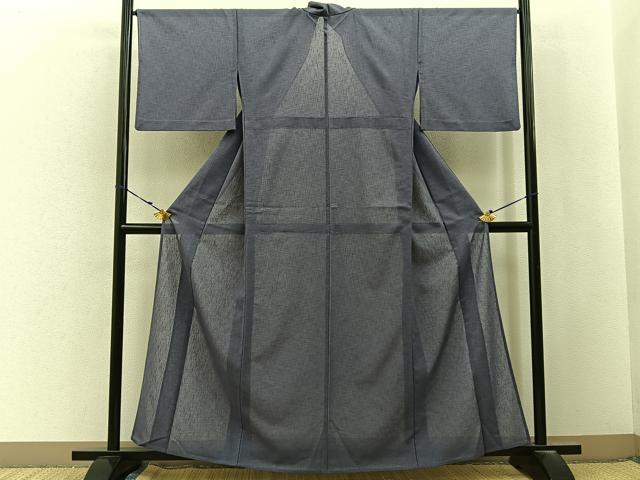 平和屋着物＊夏物　色無地　紗　鳩羽色　洗える着物　BAAX6858hj