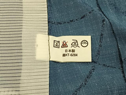 平和屋着物＊夏物　小紋　紗　草花文　洗える着物　BAAX6859hj