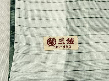 平和屋着物＊夏物　小紋　絽　菊唐草文　三越扱い　ロング丈　洗える着物　BAAX6864hj