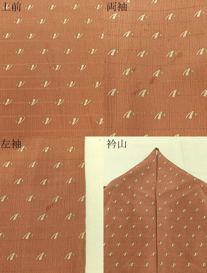 平和屋着物＊夏物　小紋　絽縮緬　抽象文様　洗える着物　BAAX6865hj