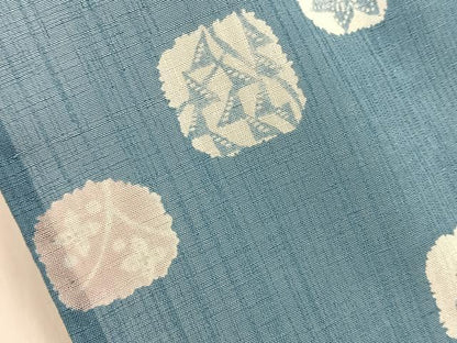 平和屋着物＊夏物　小紋　紗　型染め　草花文　洗える着物　BAAX6870hj
