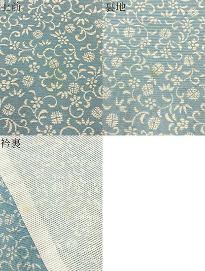 平和屋着物＊夏物　小紋　絽　笹蔓　洗える着物　未使用　BAAX6877hj