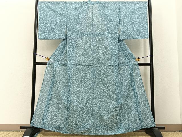 平和屋着物＊夏物　小紋　絽　笹蔓　洗える着物　未使用　BAAX6877hj